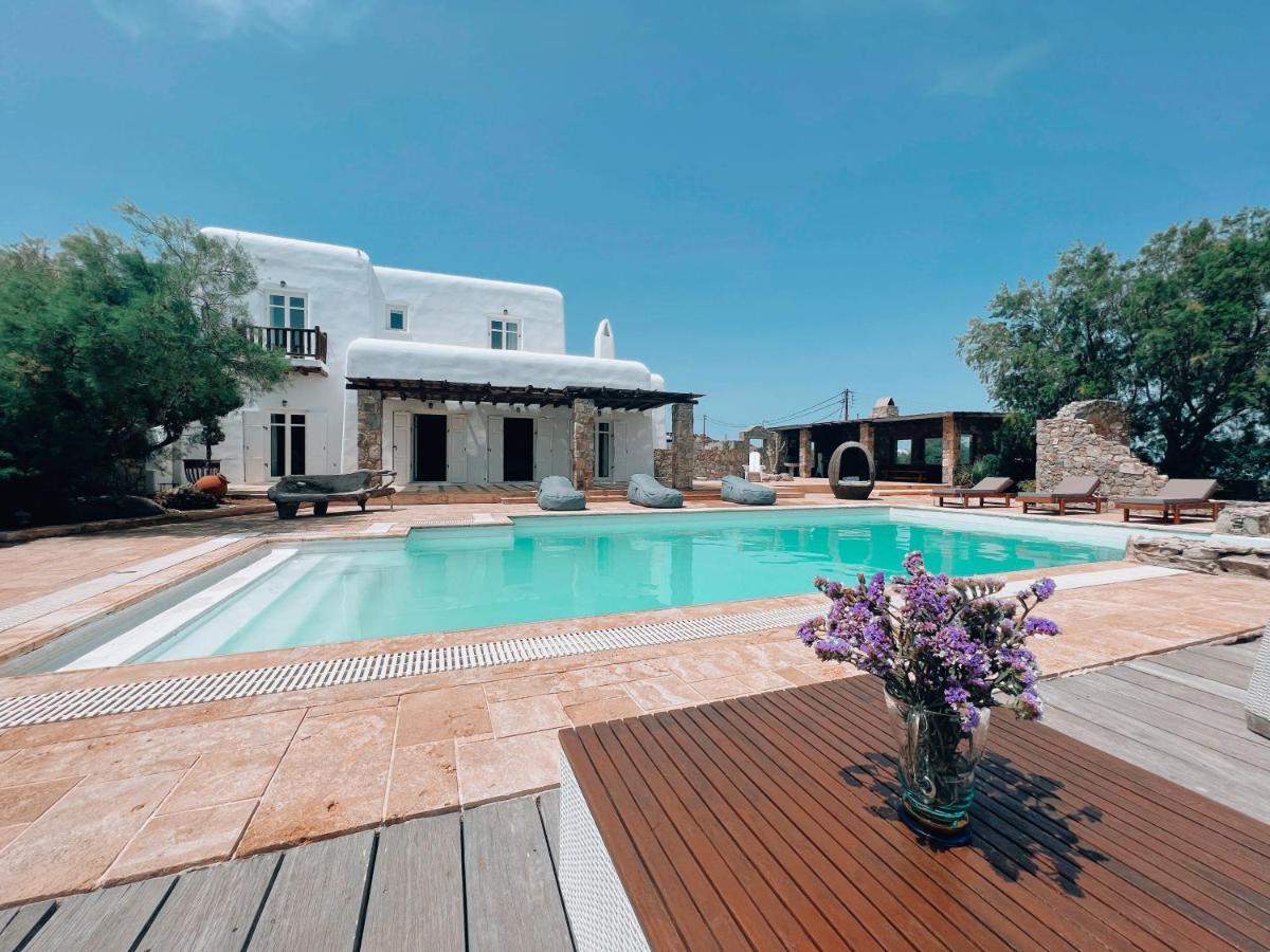 Dreamy Boho 5Bed Villa With Pool And Ocean View Mykonos Town Eksteriør billede