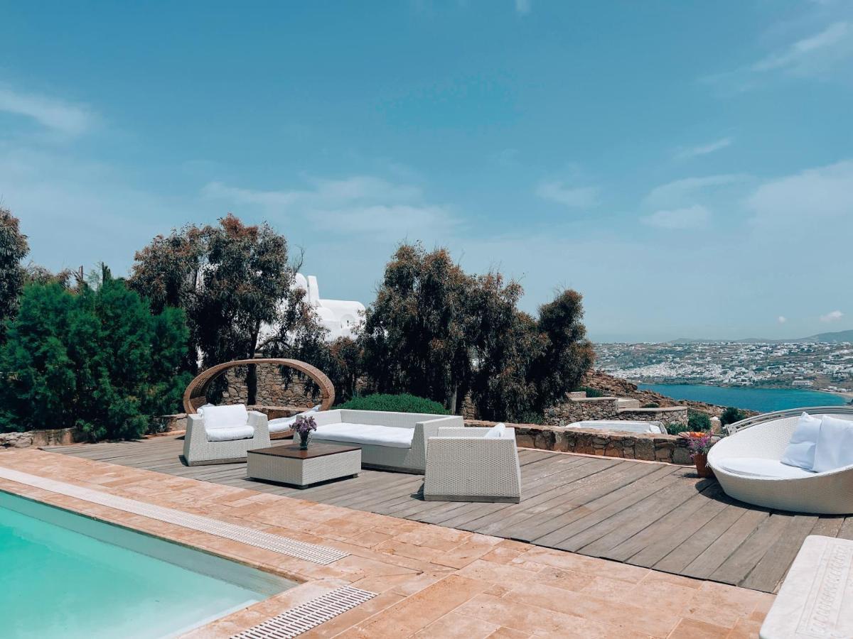 Dreamy Boho 5Bed Villa With Pool And Ocean View Mykonos Town Eksteriør billede