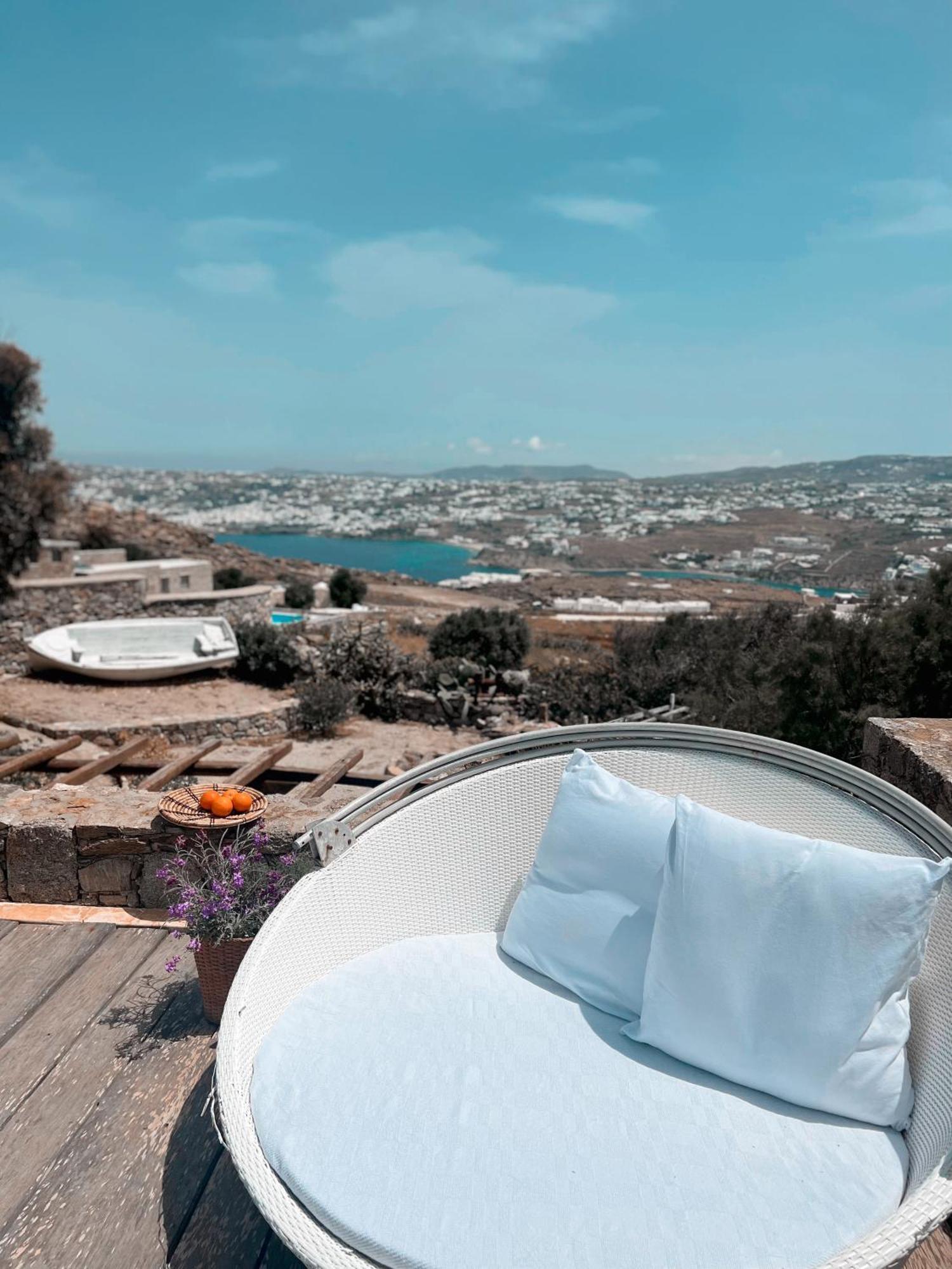 Dreamy Boho 5Bed Villa With Pool And Ocean View Mykonos Town Eksteriør billede